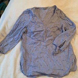 Blue stripped blouse sleeves 3/4